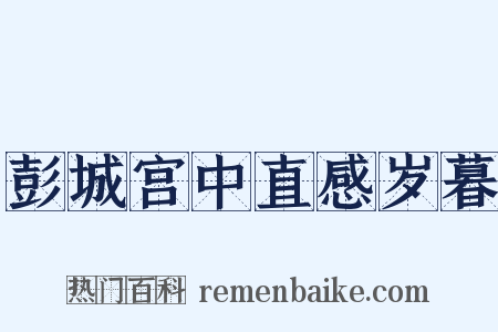 彭城宫中直感岁暮是什么意思的图片